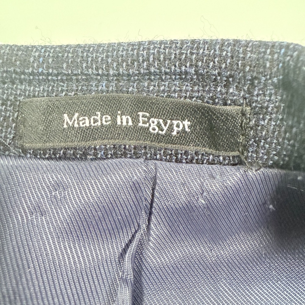 PRONTO UOMO Solid Blue 100% Wool Mens Windowpane Pattern Blazer - 44 Short - Picture 6 of 15